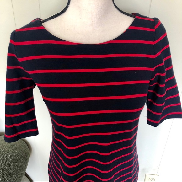 Banana Republic Navy & Red striped dress size 4 - Picture 2 of 5